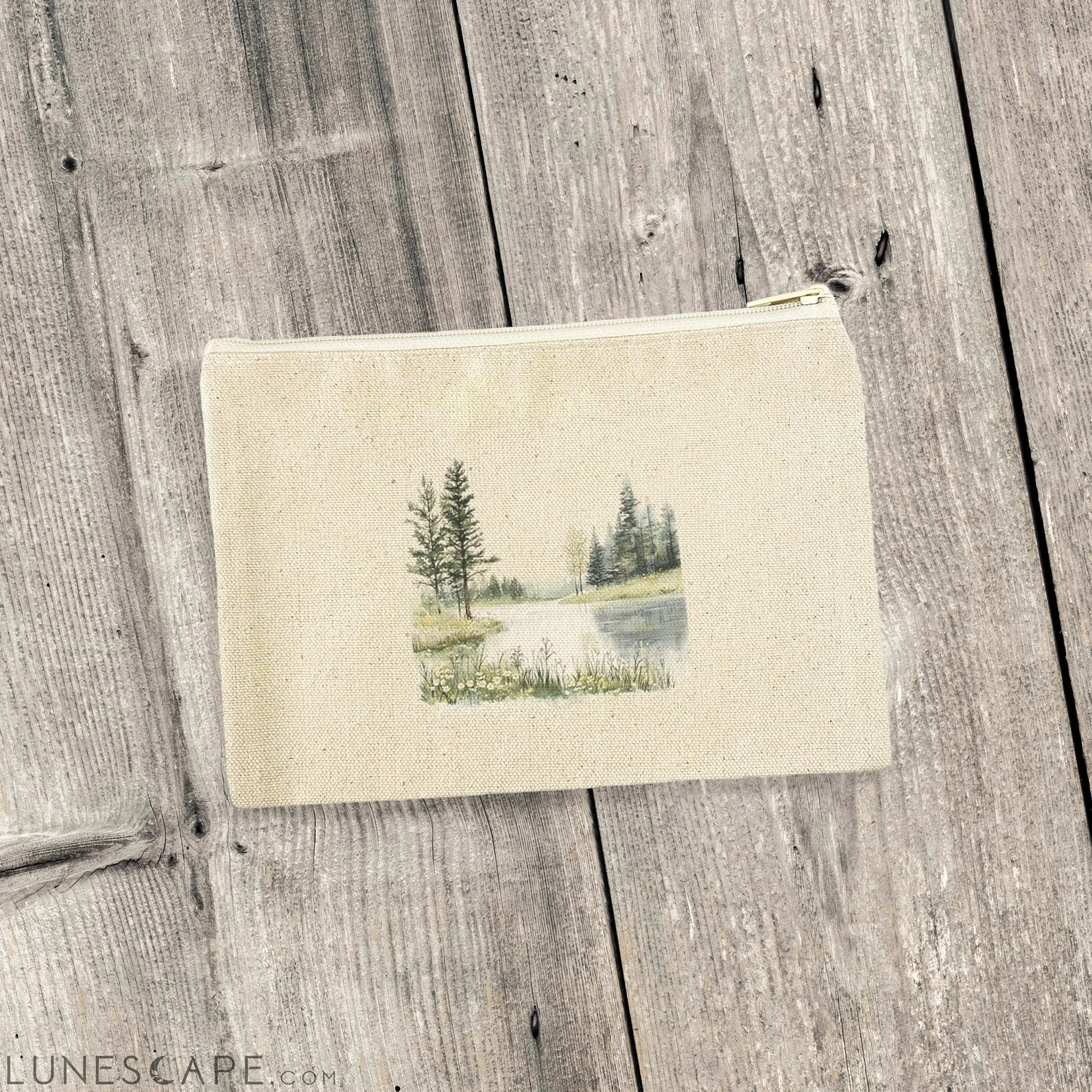 Calm Waters - Spring Canvas Zipper Pouch