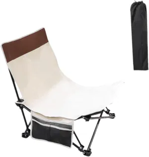 Camp Chair Beach Chair Armchair Recliner Heavy Duty Portable Lounge Chair Folding Chair for Park Garden Patio Travel Hiking, Coffee