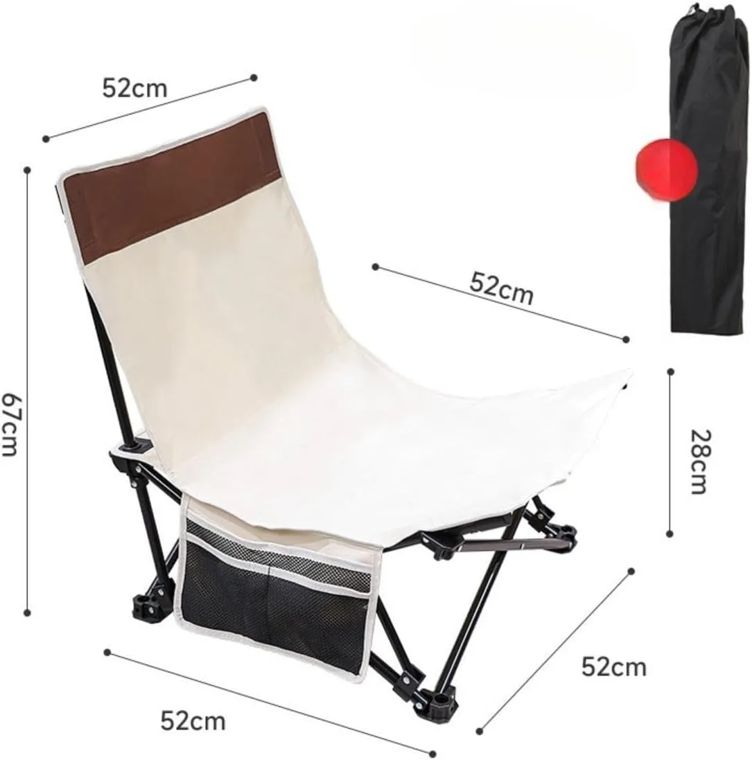 Camp Chair Beach Chair Armchair Recliner Heavy Duty Portable Lounge Chair Folding Chair for Park Garden Patio Travel Hiking, Coffee