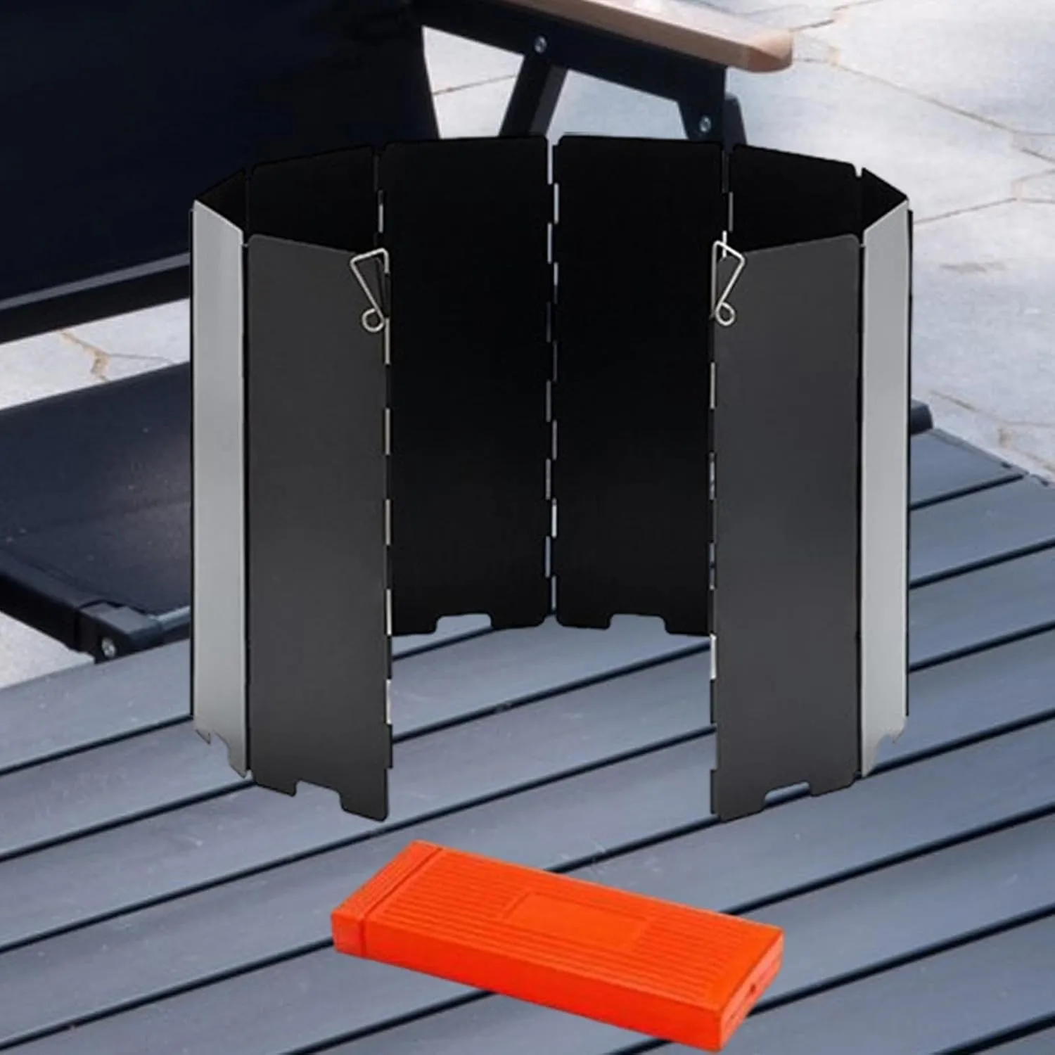 Camp Stove Windscreen Wind Shade Foldable Stove Windshield Wind Protection for BBQ