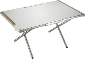 Camp Table Outdoor Portable Large Steel Table High Temperature Resistant Barbecue Table Camping Food Table Folding Table