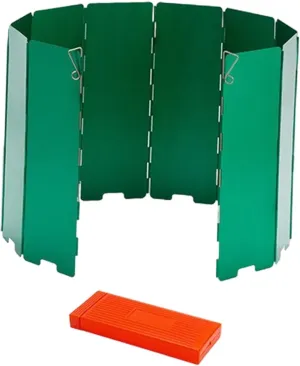 Camping Stove Windscreen Wind Protection Foldable Portable Compact Lightweight Windshield Wind Shade for Cooking Outdoor BBQ, Green