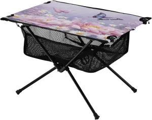 Camping Table Lightweight Portable Folding Table with Mesh Storage Net Butterfly Flower Gradient Lavender Ideal for Camping Hiking Beach Picnic Travel Backyard
