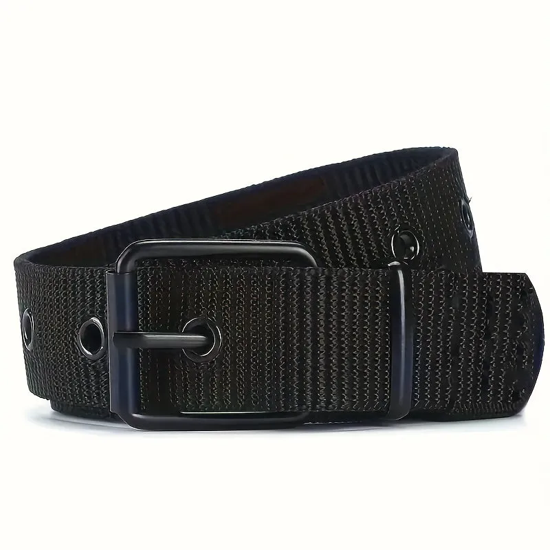 Canvas Belt Men'S Square Iron Buckle Average Size