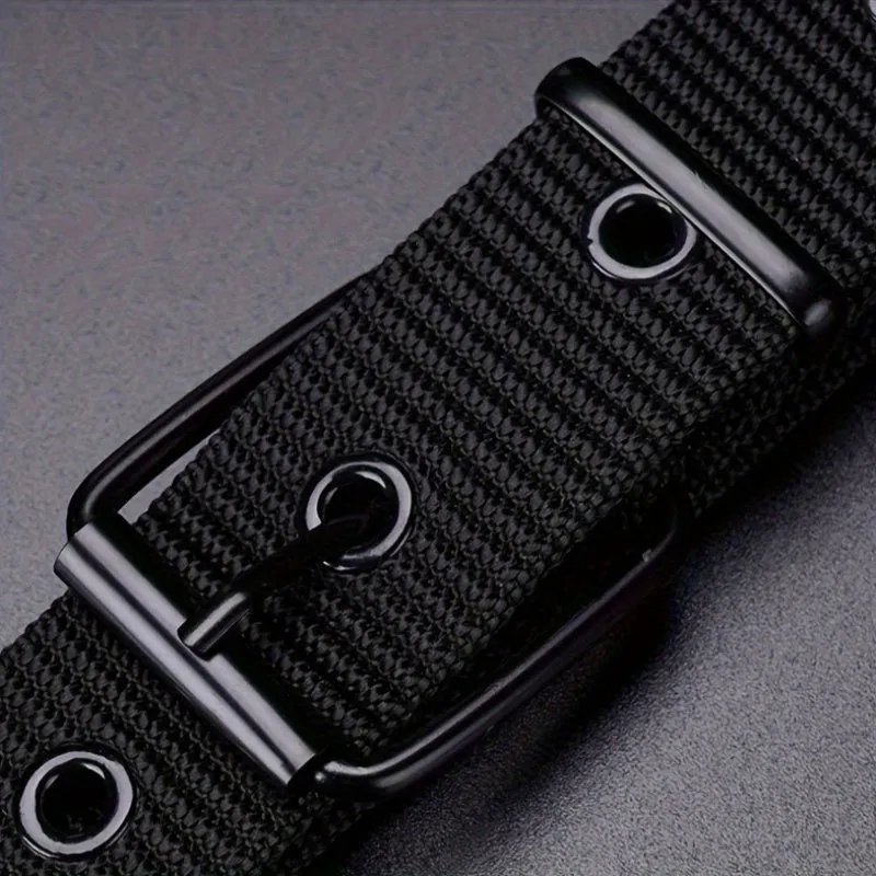 Canvas Belt Men'S Square Iron Buckle Average Size