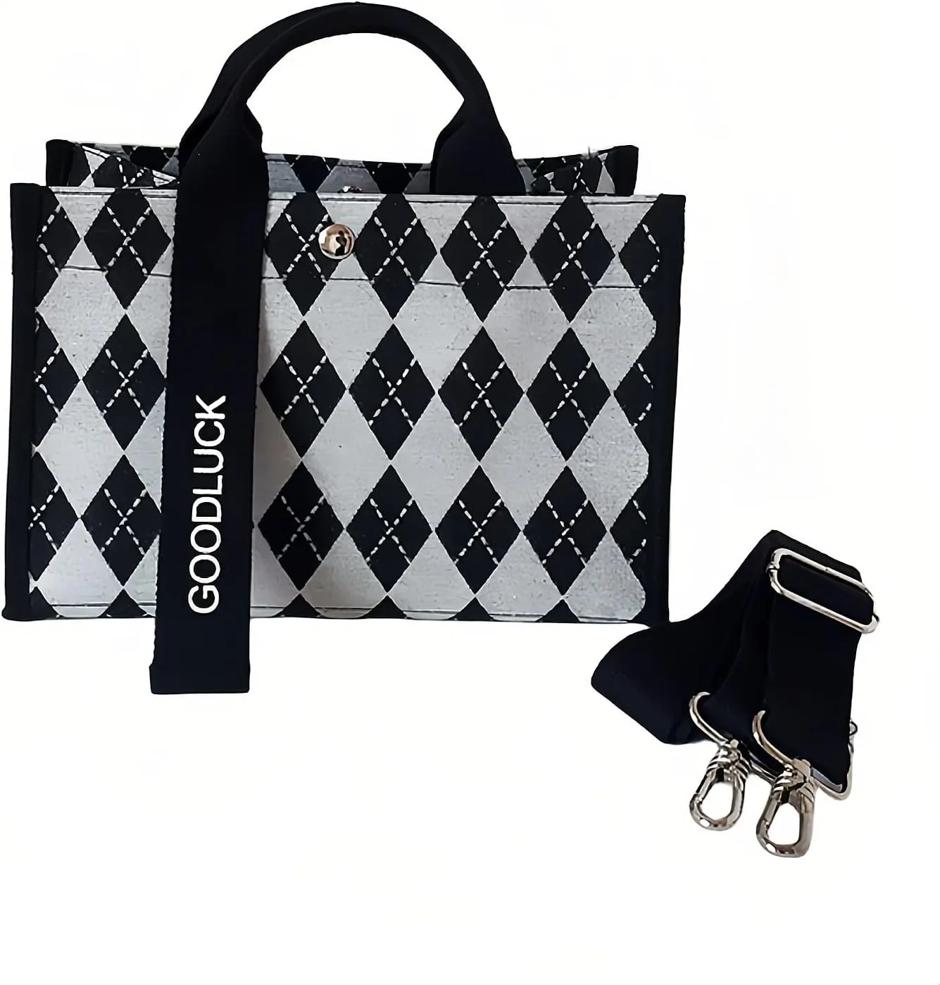 Canvas Crossbody Shoulder Bag for Women, Sling Tote with Handles & Removable Strap, Fanny Pack Travel Handbag