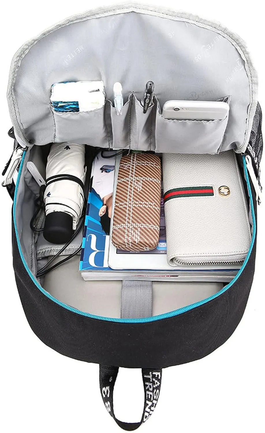 Canvas Korean Backpack Daypack Laptop Bag Student Rucksack School Bag with USB port 1