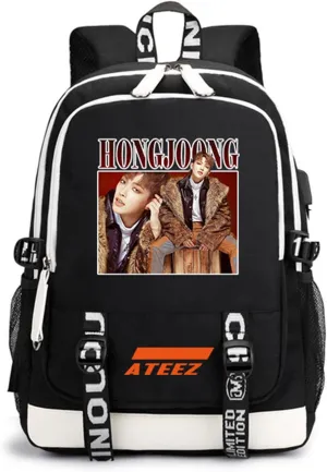 Canvas Korean Backpack Daypack Laptop Bag Student Rucksack School Bag with USB port 1