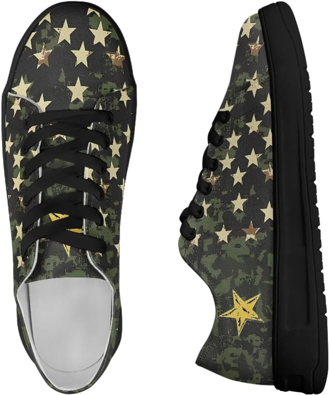Canvas Shoes for Women Classic Fashion Sneakers Lace Up Low Top Casual Lightweight Breathable Sneakers Wide Toe Shoes