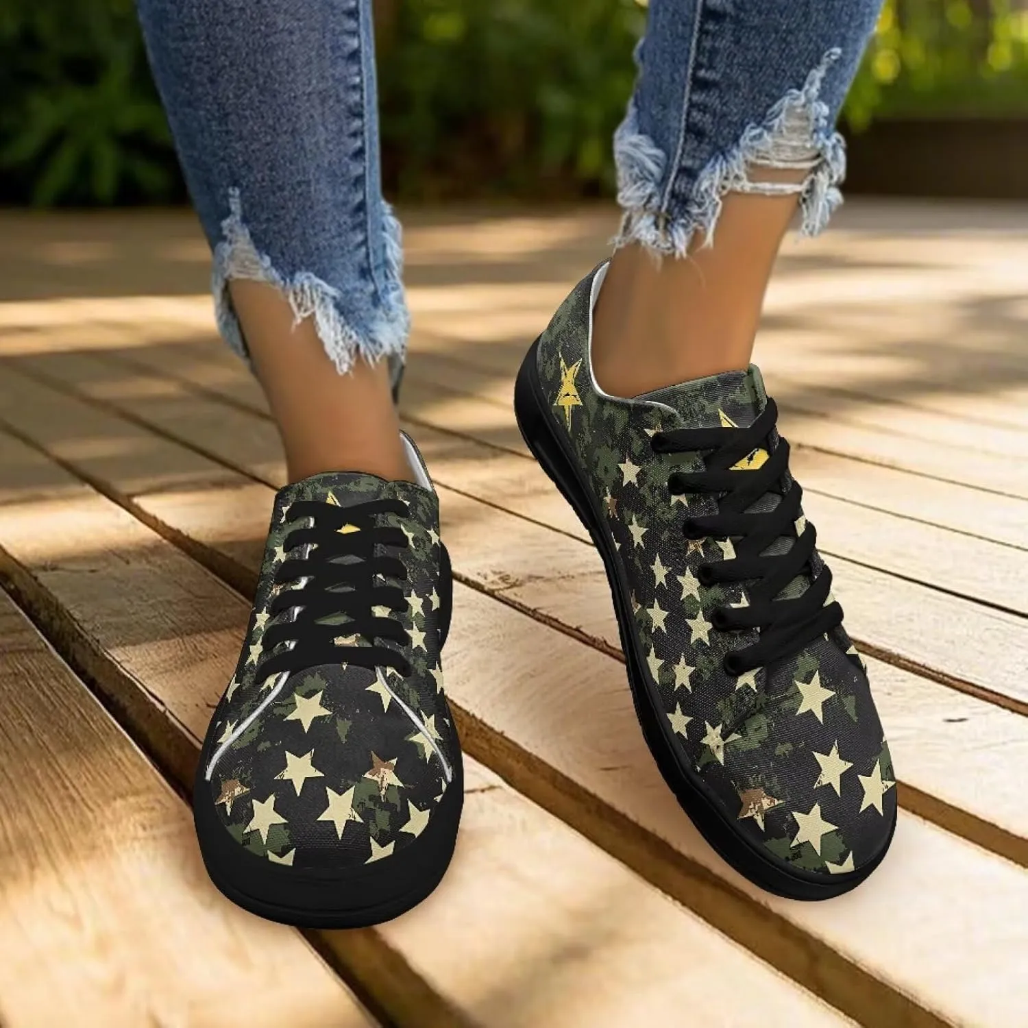 Canvas Shoes for Women Classic Fashion Sneakers Lace Up Low Top Casual Lightweight Breathable Sneakers Wide Toe Shoes