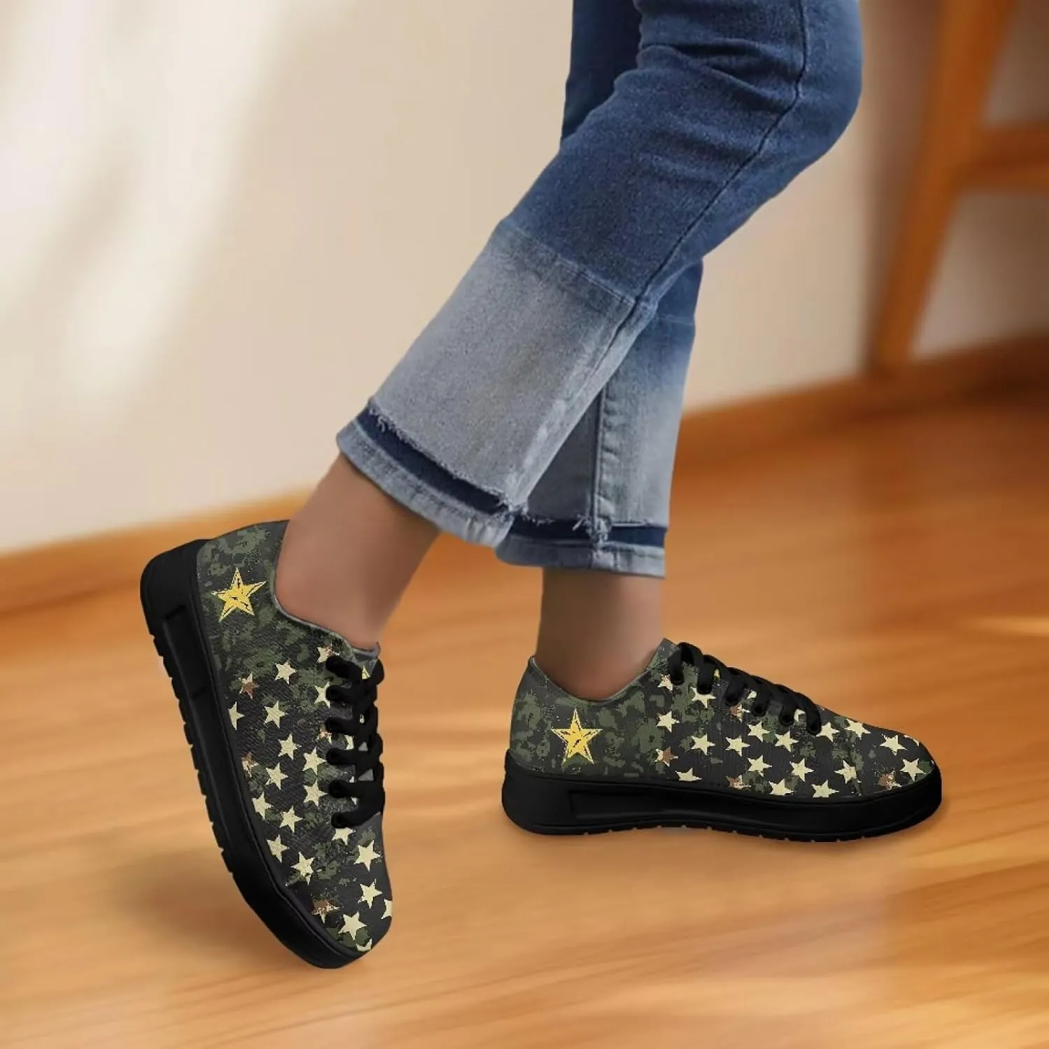 Canvas Shoes for Women Classic Fashion Sneakers Lace Up Low Top Casual Lightweight Breathable Sneakers Wide Toe Shoes