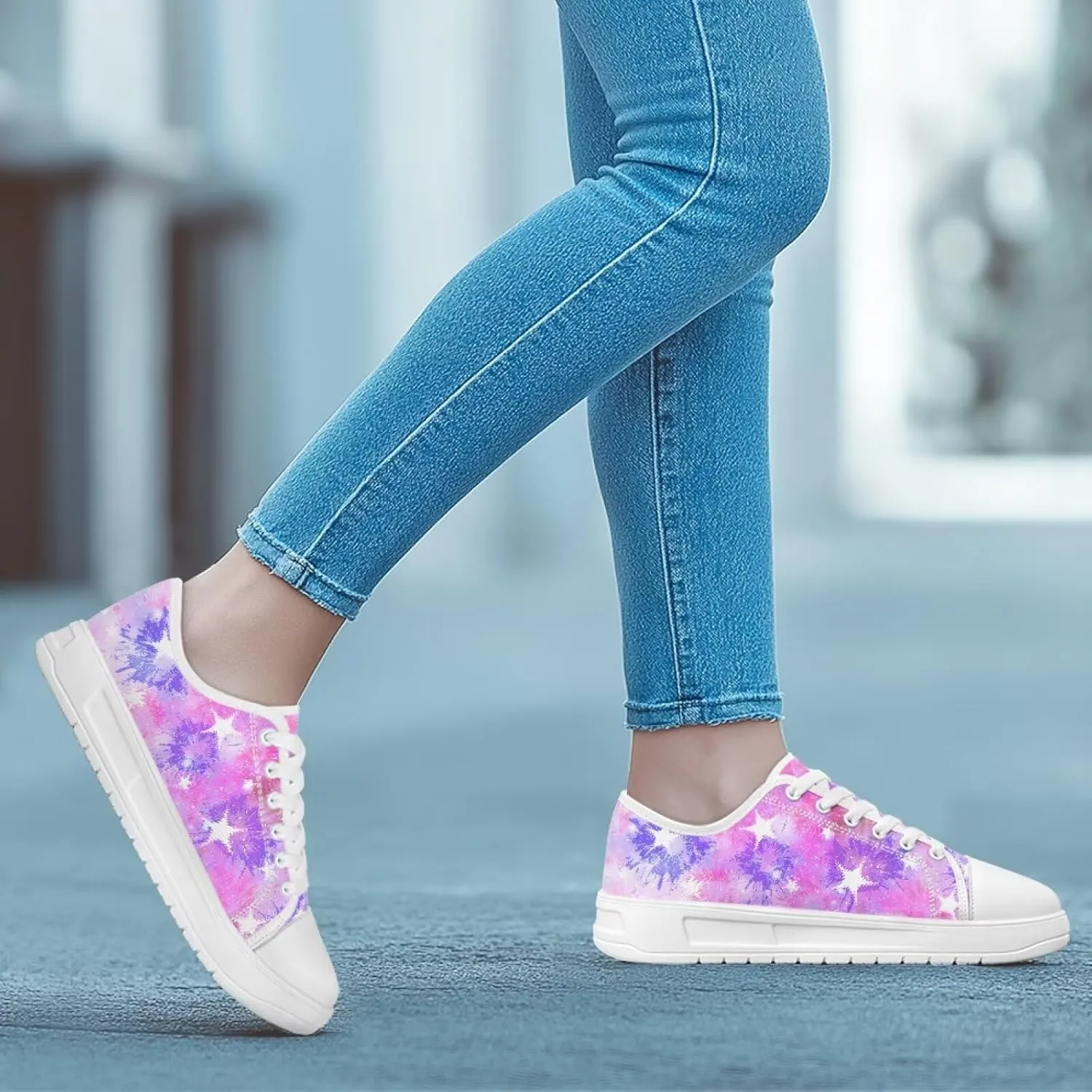 Canvas Shoes for Women Low Top Lace Up Tennis Shoes Girls Fashion Comfortable Sneakers Classic Casual Sneakers