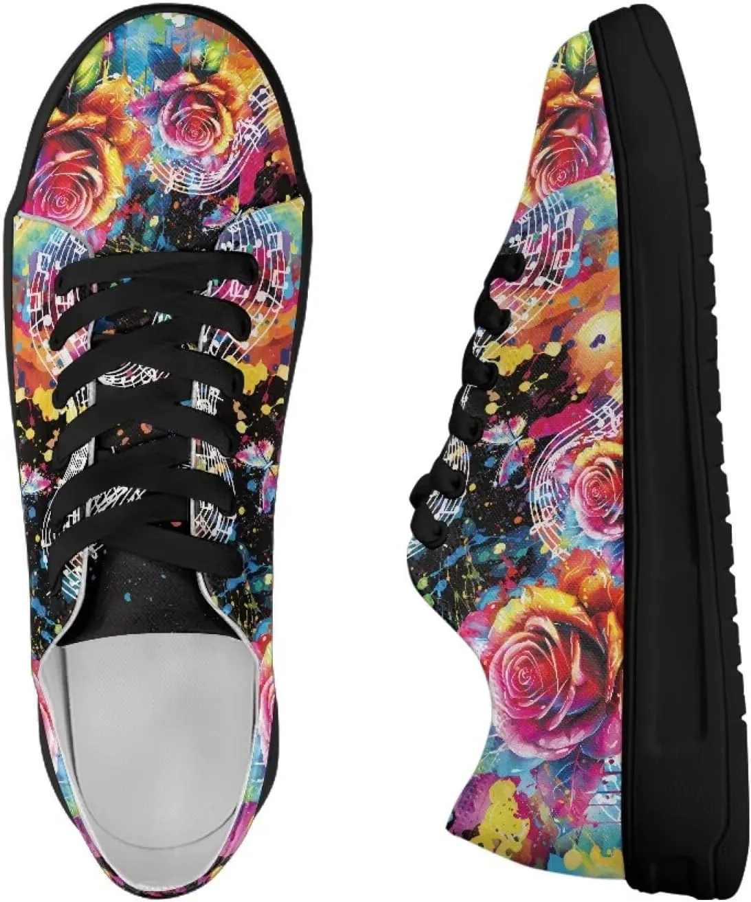 Canvas Sneakers for Women Low Top Lace Up Shoes Comfortable Canvas Tennis Shoes with Anti Skid EVA Sole Dressy Flats
