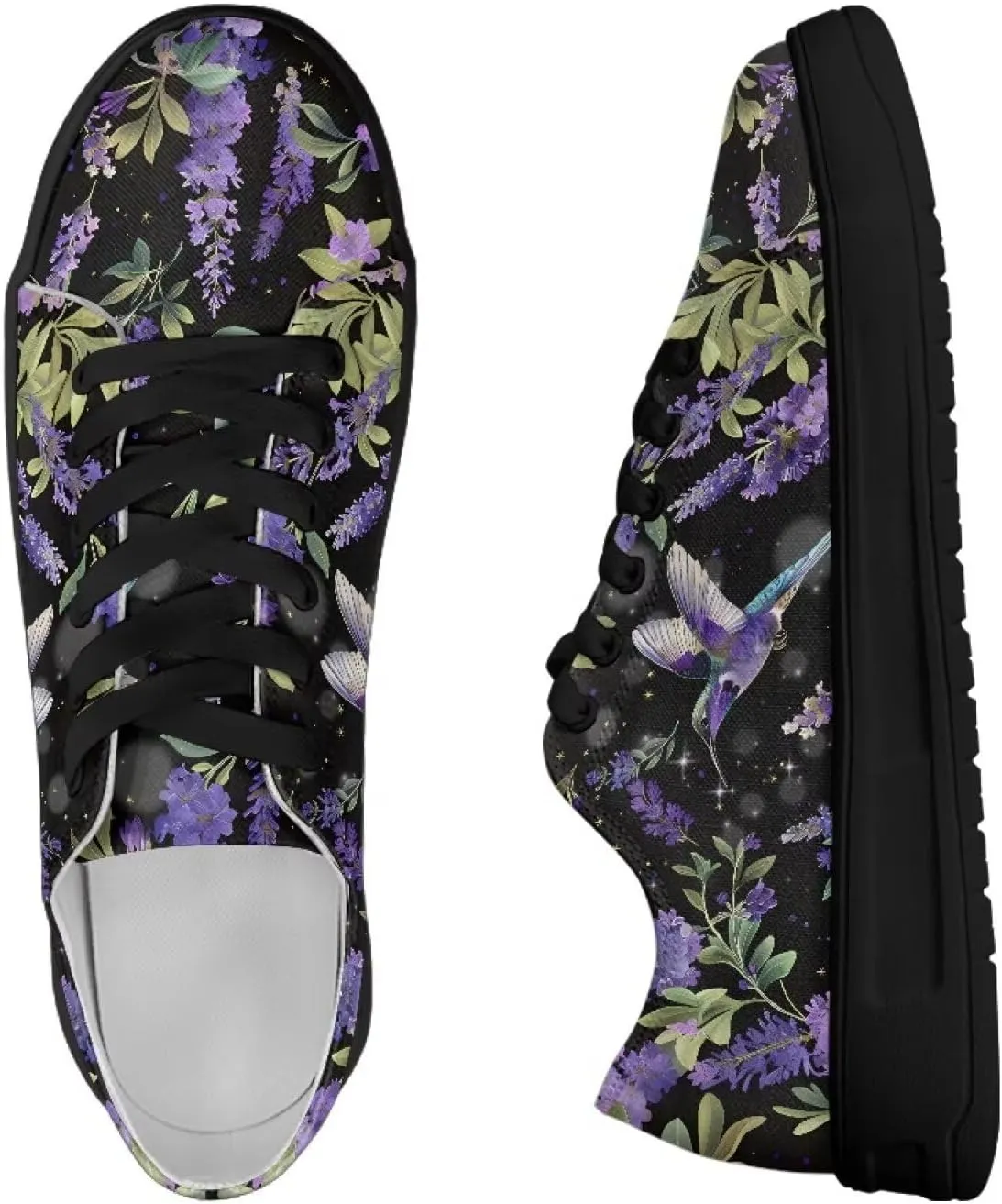 Canvas Sneakers for Women Low Top Lace Up Shoes Comfortable Canvas Tennis Shoes with Anti Skid EVA Sole Dressy Flats