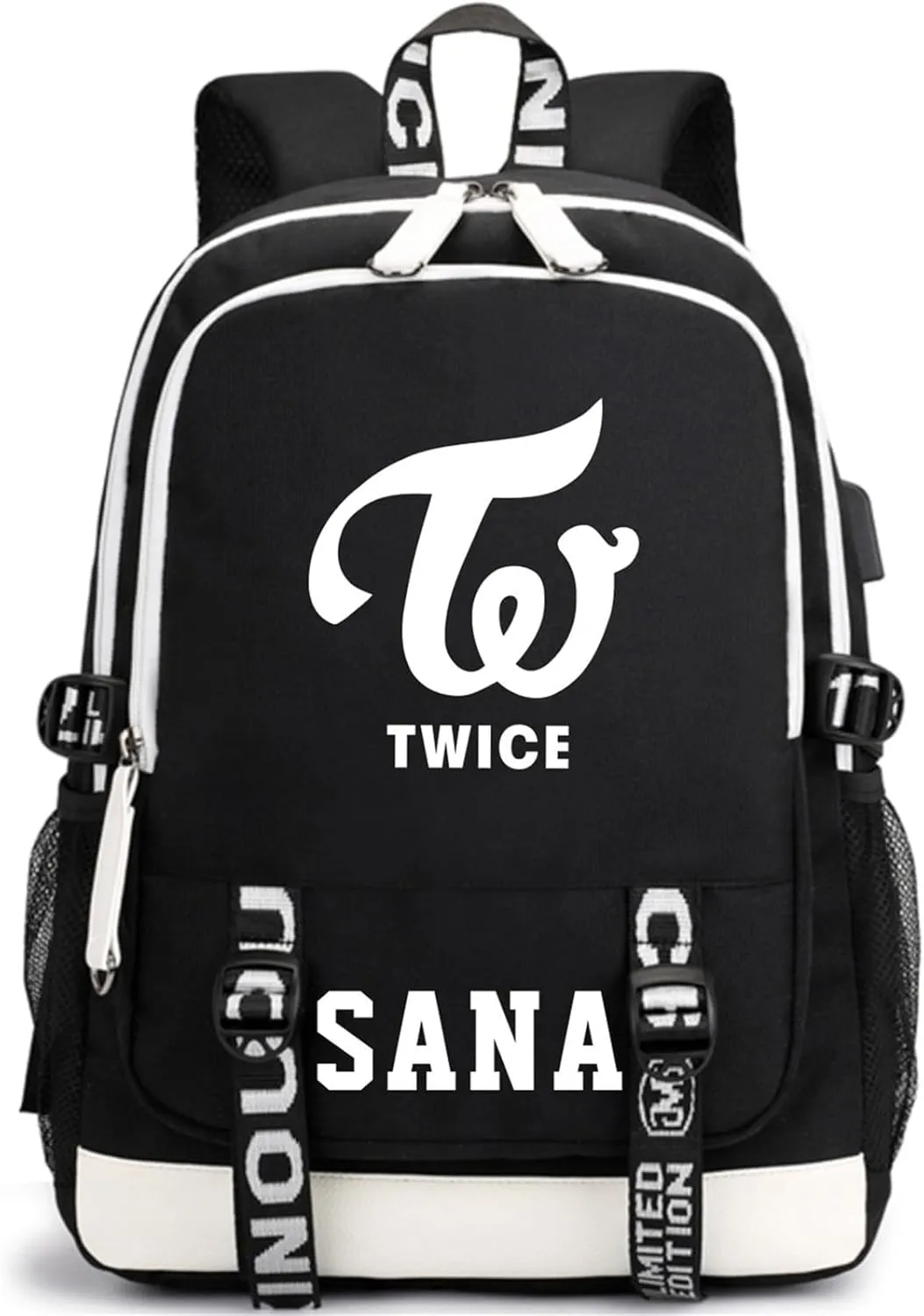 Canvas TWICE Backpack Rucksack Daypack Sana Laptop Bag Schoolbag School Bag with USB port 7