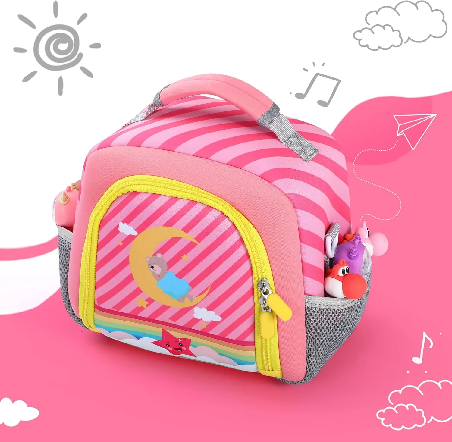 Carrying Bag Compatible with Toniebox Starter Set and Tonies Figurines, Kids Toys Storage Case with Handle and Shoulder Strap for Tonies Box, Detachable Bag for Toniebox Accessories