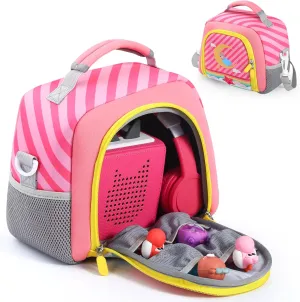 Carrying Bag Compatible with Toniebox Starter Set and Tonies Figurines, Kids Toys Storage Case with Handle and Shoulder Strap for Tonies Box, Detachable Bag for Toniebox Accessories