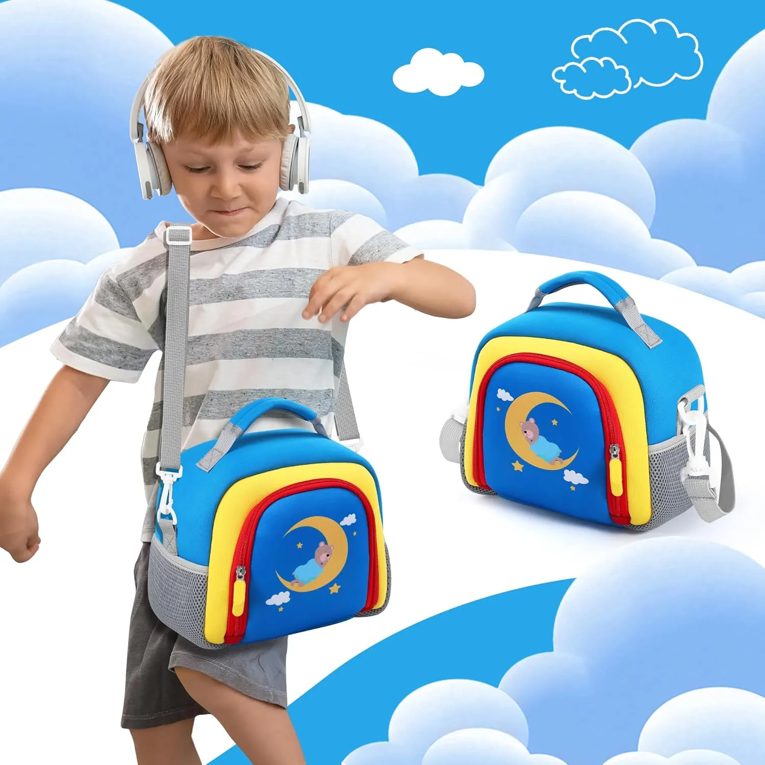 Carrying Bag Compatible with Yoto Player (3rd Generation), Kids Toys Storage Case with Handle and Shoulder Strap for Yoto Player, Detachable Bag for Bluetooth Audio Speaker