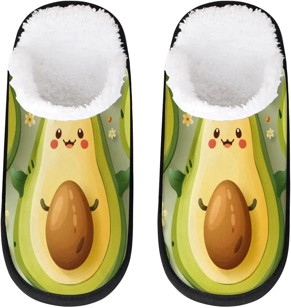 Cartoon Avocado Cute Slippers for Women Soft Non-Slip Indoor Slippers Home Slippers
