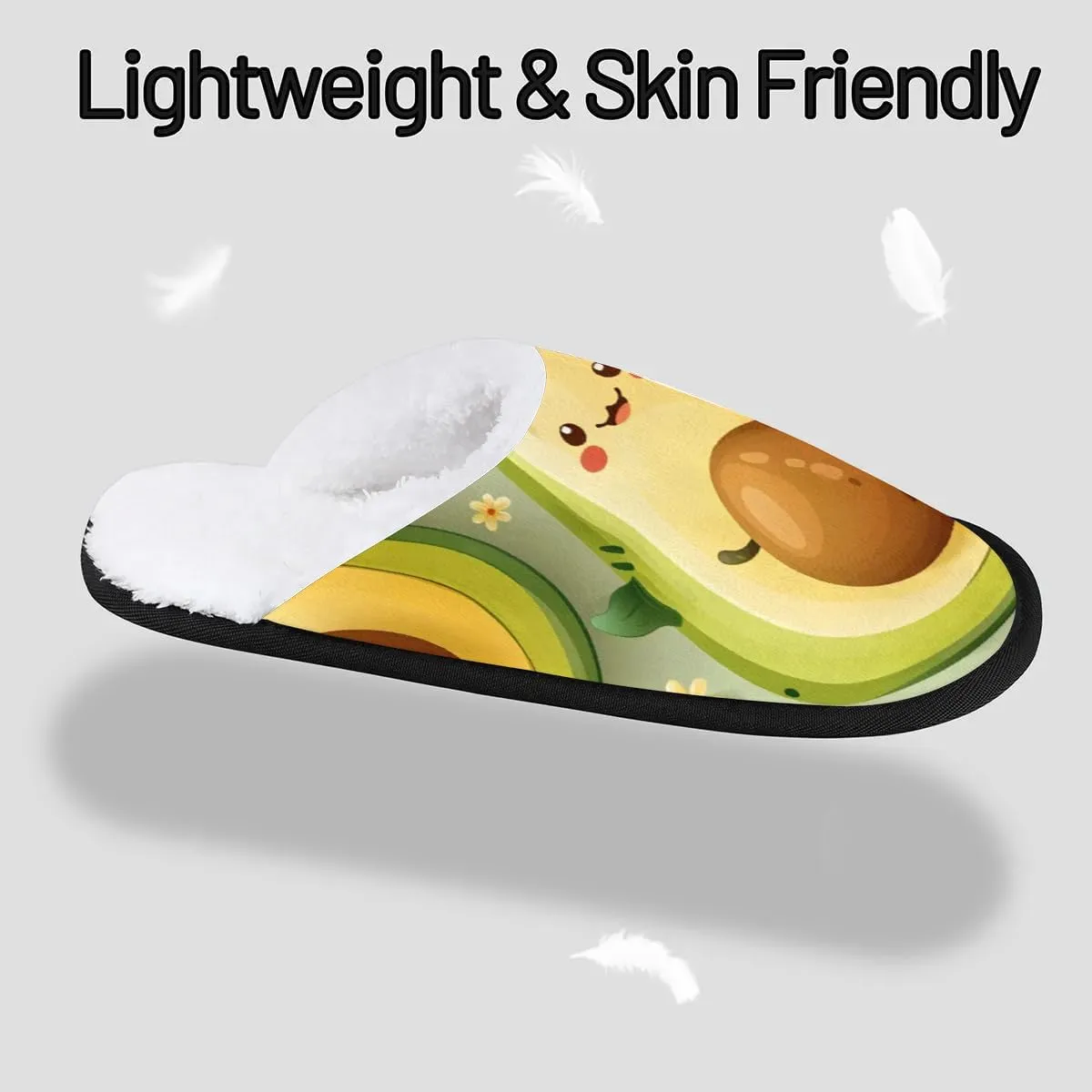 Cartoon Avocado Cute Slippers for Women Soft Non-Slip Indoor Slippers Home Slippers