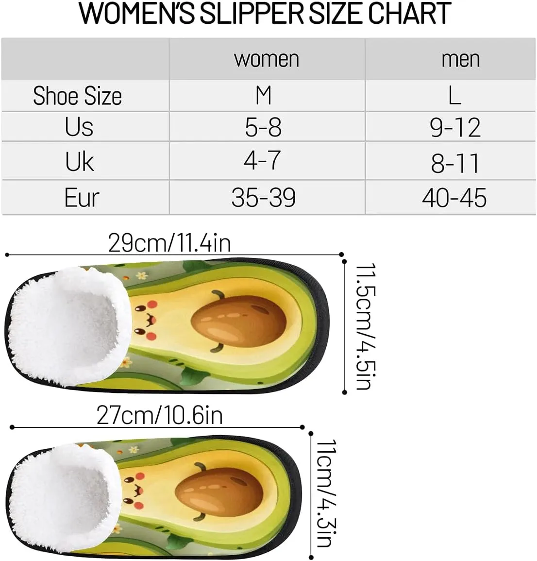 Cartoon Avocado Cute Slippers for Women Soft Non-Slip Indoor Slippers Home Slippers