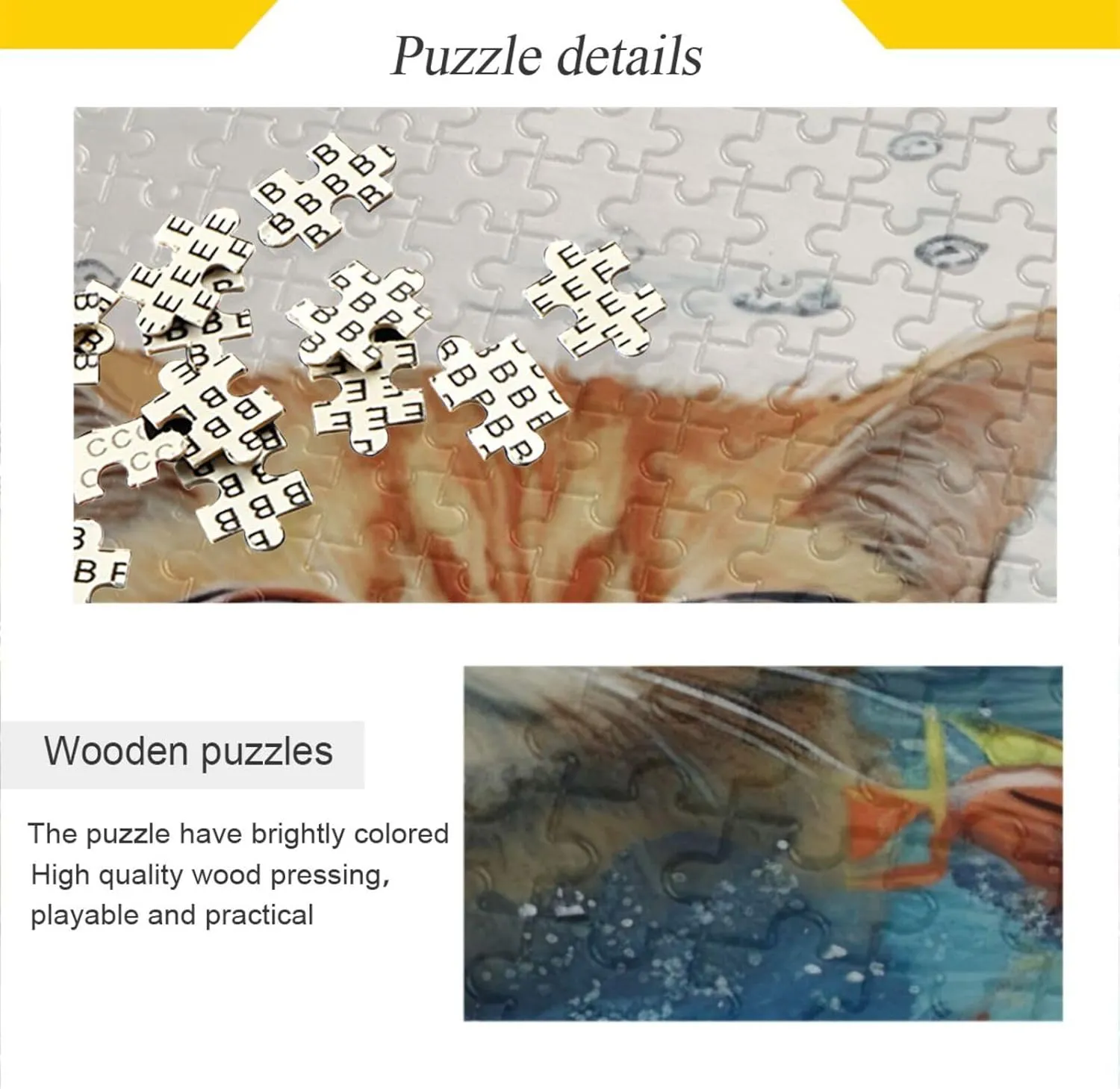 Cat Fish Jigsaw Puzzles for Adults 1000 Pieces,Colorful Puzzle with Mesh Storage Bag,Learning Educational Puzzles for Gift 2011086