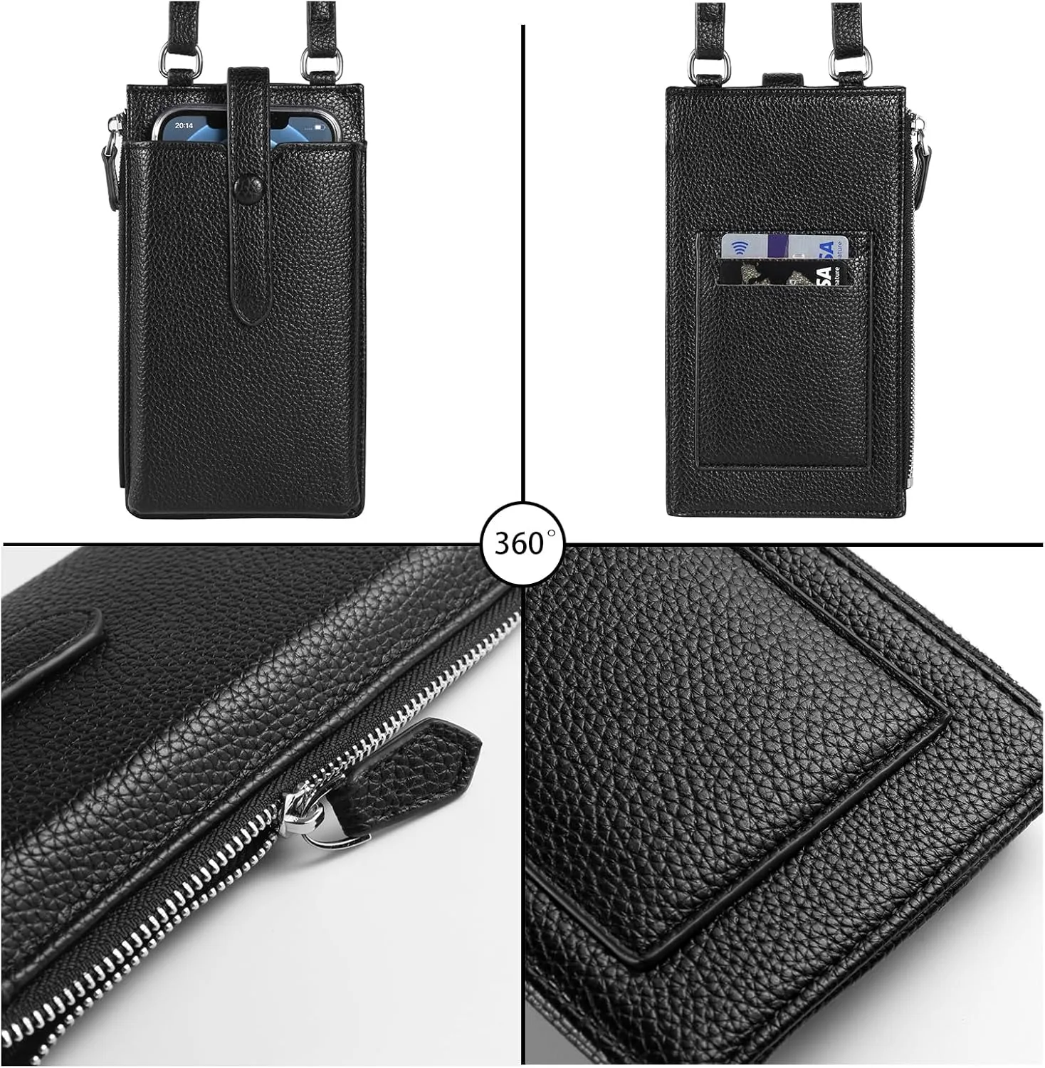 Cell Phone Purse Wallet Small Crossbody Bags for Women with Adjustable Shoulder Straps and Card Slots