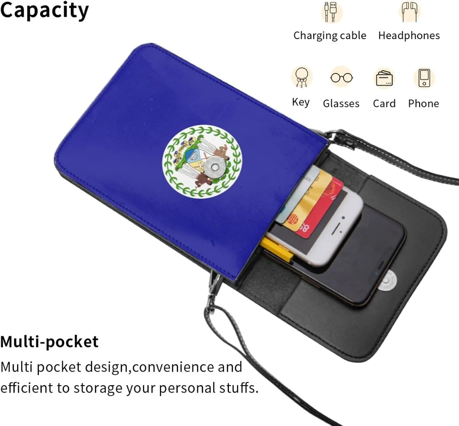 Central African Republic Small Crossbody Purse Cell Phone Bag for Women