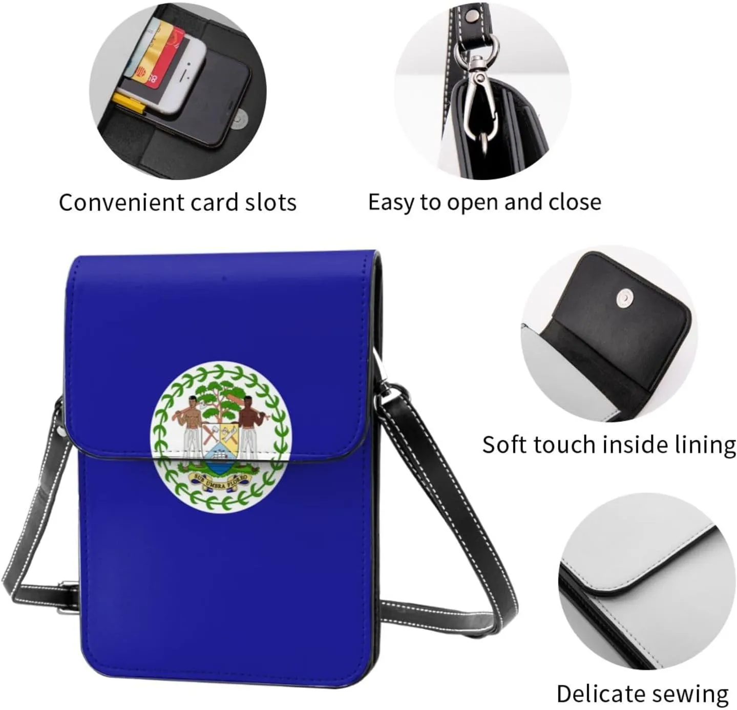 Central African Republic Small Crossbody Purse Cell Phone Bag for Women