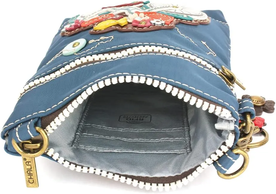 CHALA Crossbody RFID Cell Phone Purse - Women Nylon/Faux Leather Multicolor Handbag with Adjustable Strap Venture