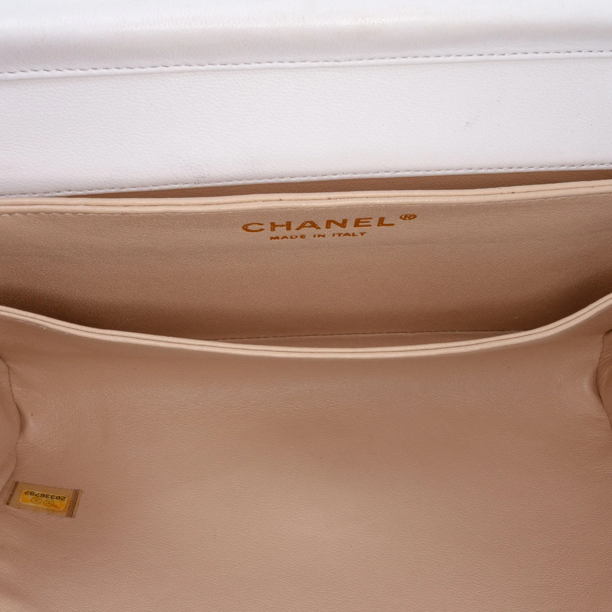 Chanel CC Bicolor Woven Lambskin Crystal Pearl Flap