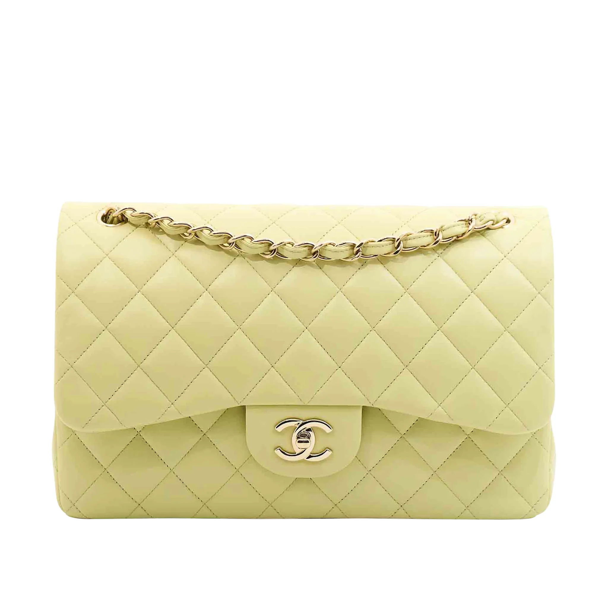 Chanel Jumbo Classic Double Flap in Light Green With LGHW