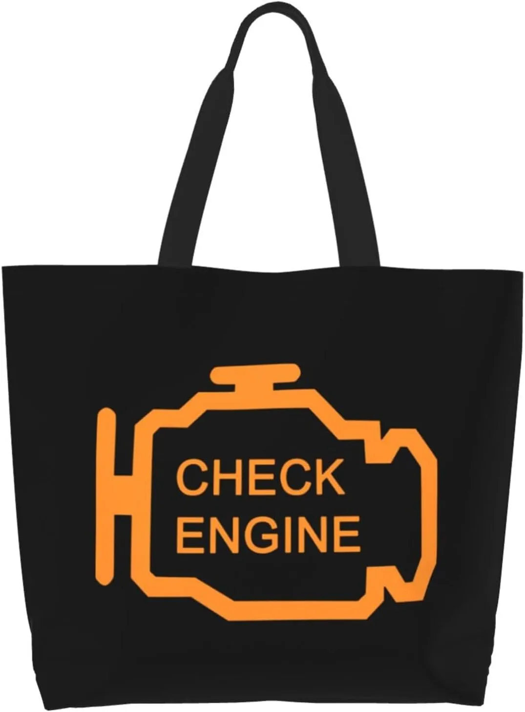 Check Engine Light Women's Lightweight Canvas Handbag Waterproof Reusable Shopping Bag