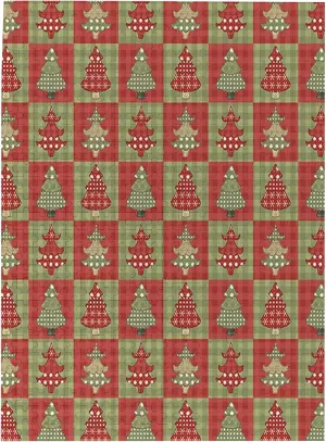 Christmas Print,Puzzle Board,Portable Wooden Jigsaw Puzzle for Adults, Trees on Squares Vintage,Birthday Gift for Family and Friends,Red Green Plastic Box Storage 500PCS