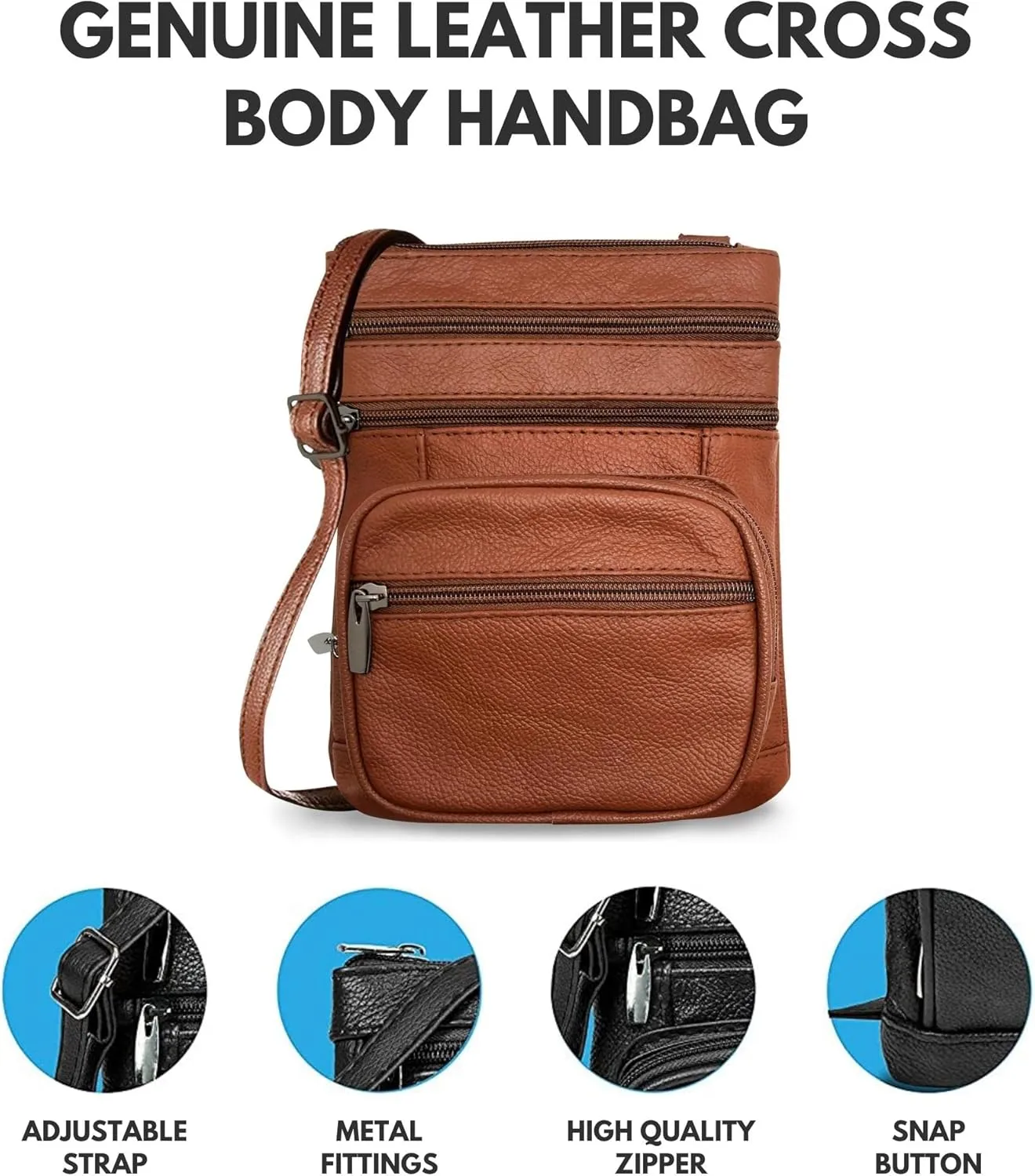 Ciana Genuine Leather Cross Body Bags Purse for Women, Purses Women's Shoulder Sling Handbags Soft Purse