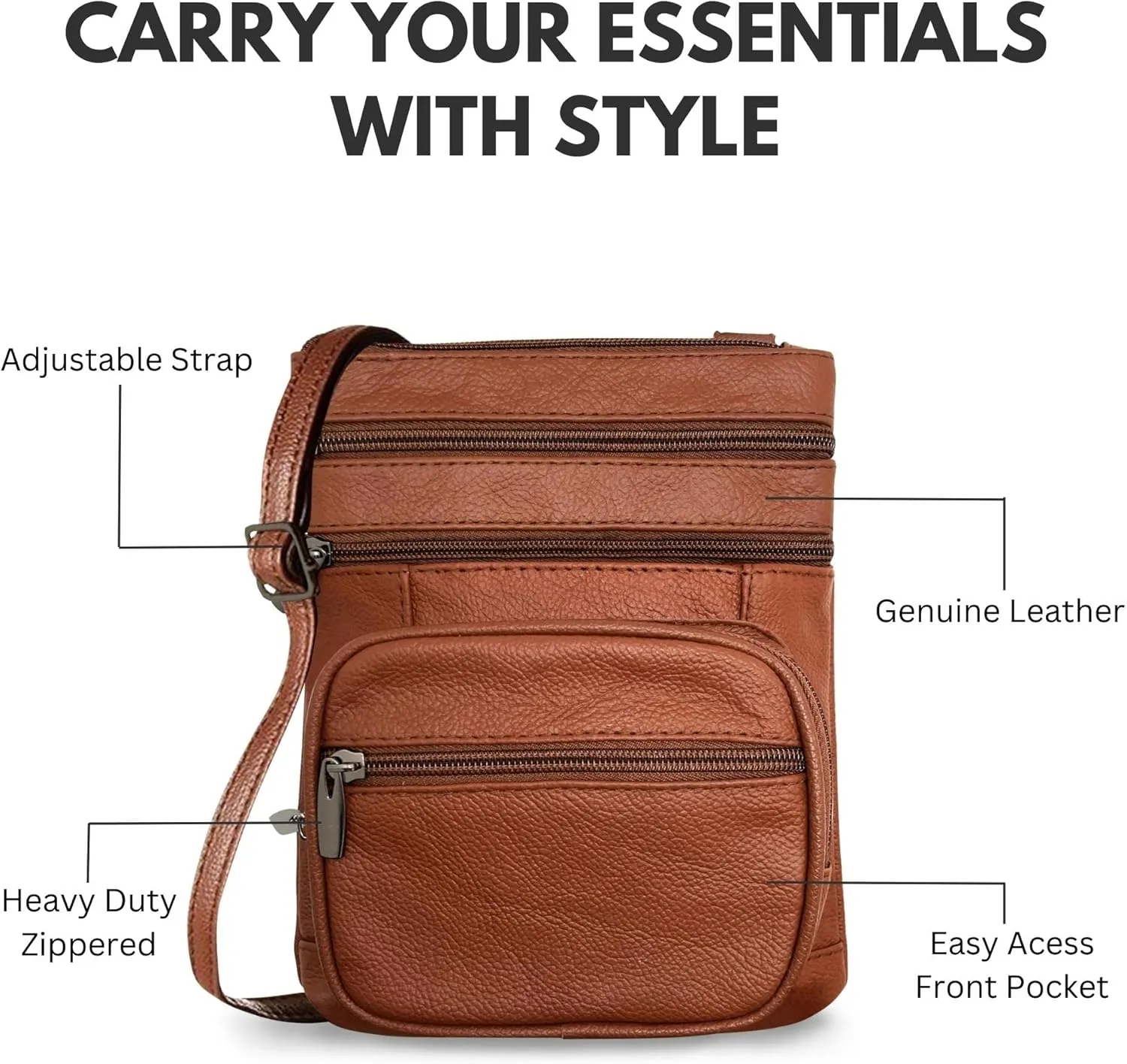 Ciana Genuine Leather Cross Body Bags Purse for Women, Purses Women's Shoulder Sling Handbags Soft Purse