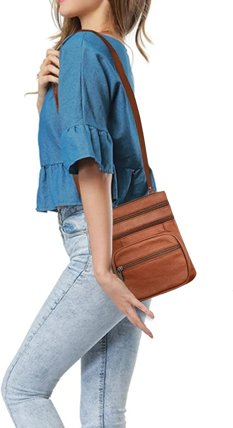 Ciana Genuine Leather Cross Body Bags Purse for Women, Purses Women's Shoulder Sling Handbags Soft Purse