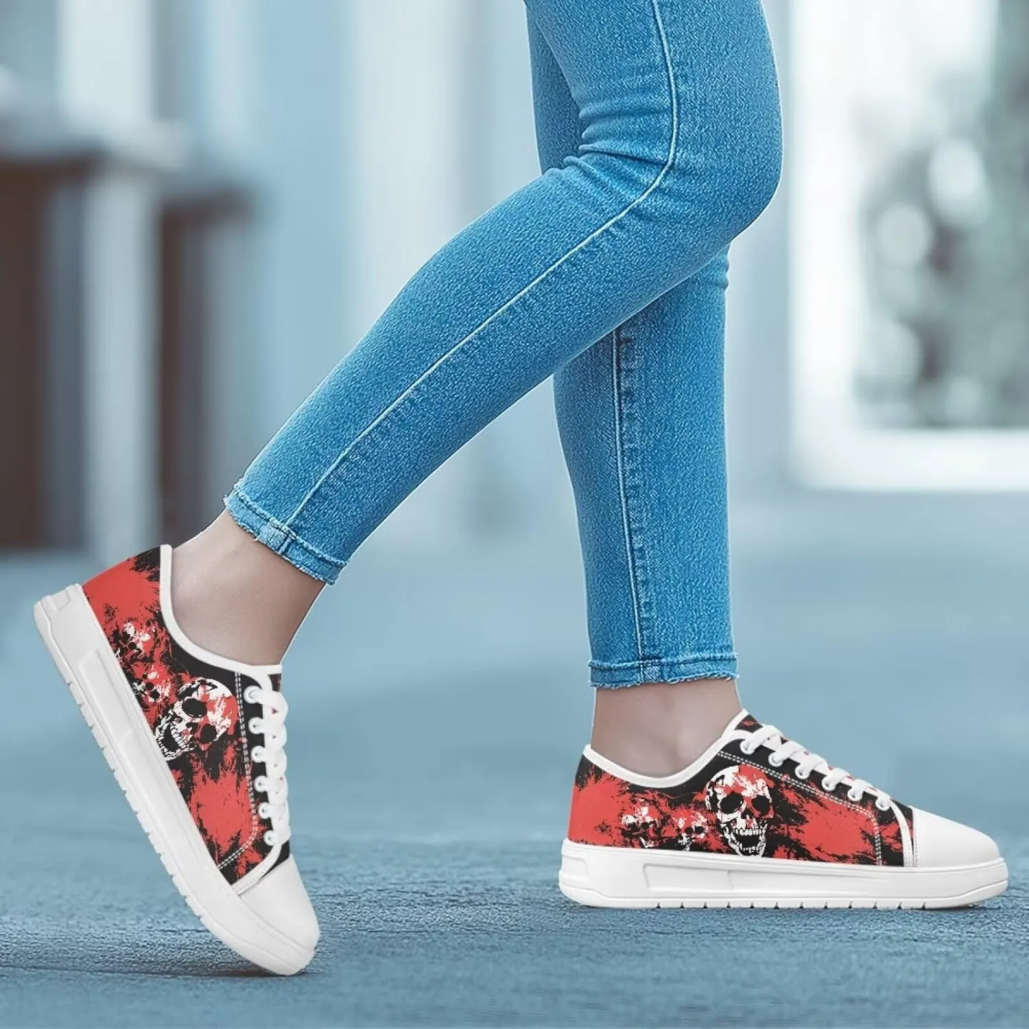 Classic Fashion Sneakers Canvas Shoes for Women Lace Up Low Top Canvas Casual Sneakers Lightweight Breathable Wide Toe Shoes