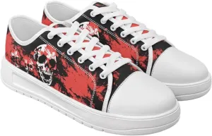 Classic Fashion Sneakers Canvas Shoes for Women Lace Up Low Top Canvas Casual Sneakers Lightweight Breathable Wide Toe Shoes