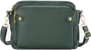 Classic Leather Crossbody Bag for Women with Multiple Compartments & Adjustable Shoulder Strap