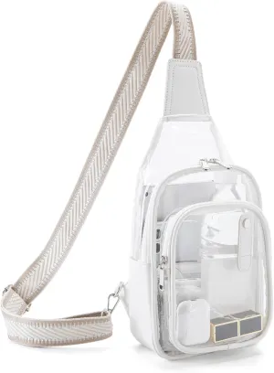 Clear Bag for Stadium Events, Clear Purses For Women Stadium Crossbody Clear Fanny pack For Women Concert Bag