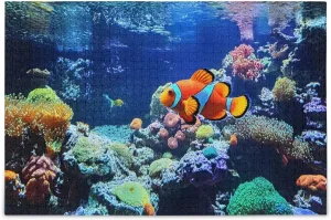 Clown Fish Ocean Nautical Coastal Jigsaw Puzzles 500 Pieces Puzzles for Adults Challenging Puzzle Game Nights Home Wall Artwork