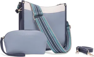 CLUCI Purses for Women, Vegen Leather Crossbody Bags for Woman Trendy, 2PCS Hobo Handbag with 2 Adjustable Guitar Strap