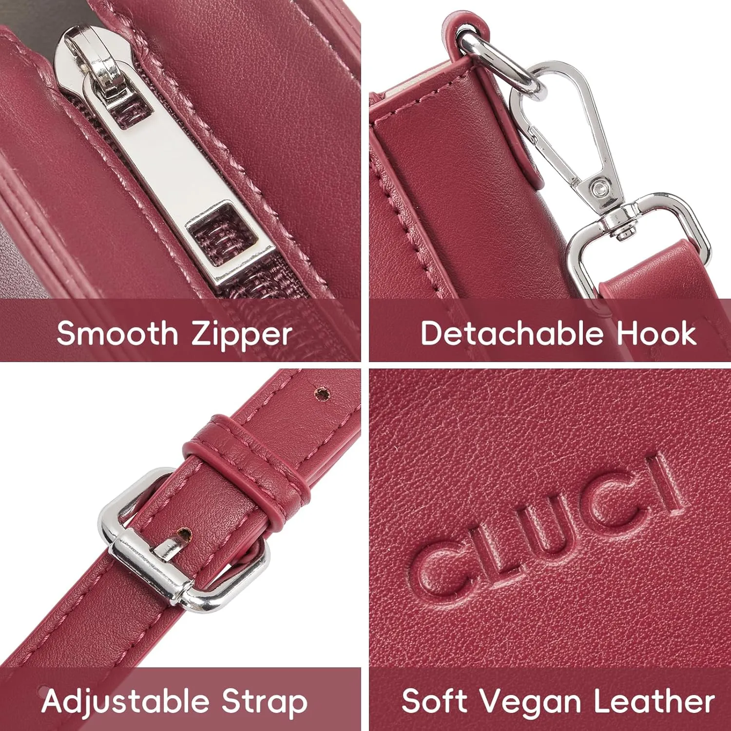 CLUCI Small Crossbody Bags for Women Trendy PU Leather Cell Phone Purse Wallet with Adjustable Strap