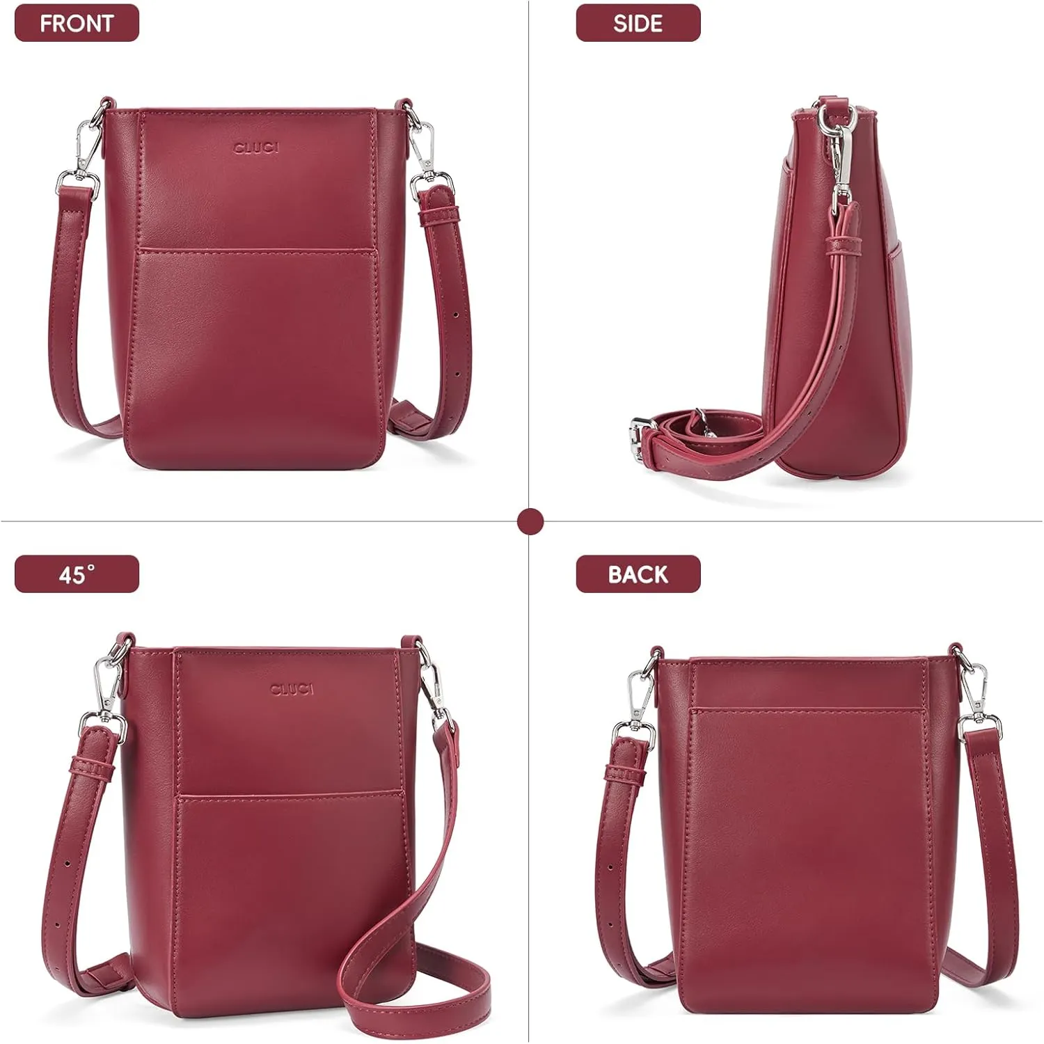 CLUCI Small Crossbody Bags for Women Trendy PU Leather Cell Phone Purse Wallet with Adjustable Strap