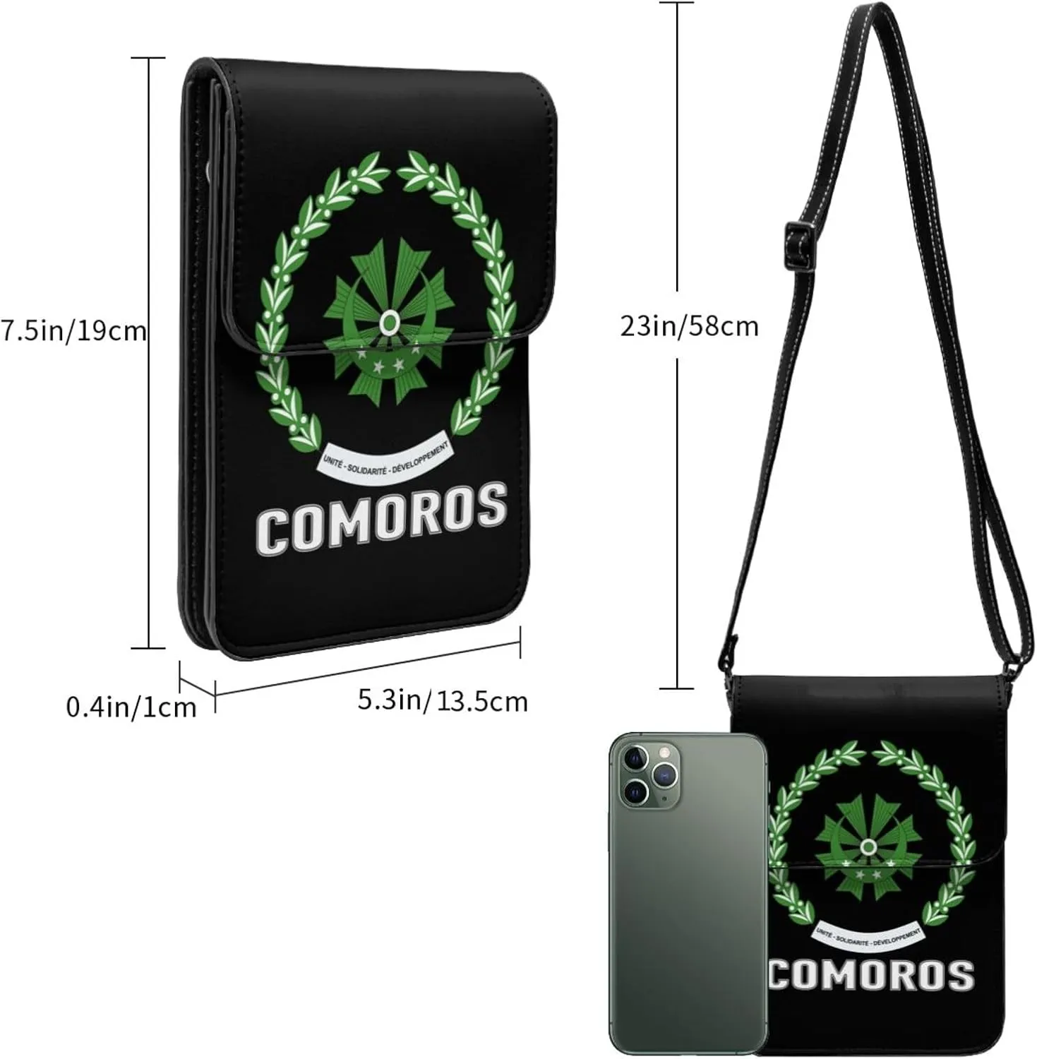 Coat of Arms of Dominican Republic Flag Emblem Small Crossbody Purse Cell Phone Bag for Women