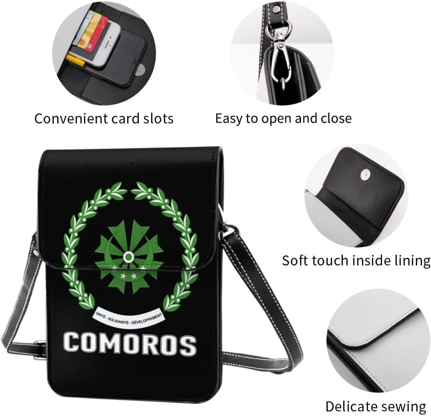Coat of Arms of Dominican Republic Flag Emblem Small Crossbody Purse Cell Phone Bag for Women