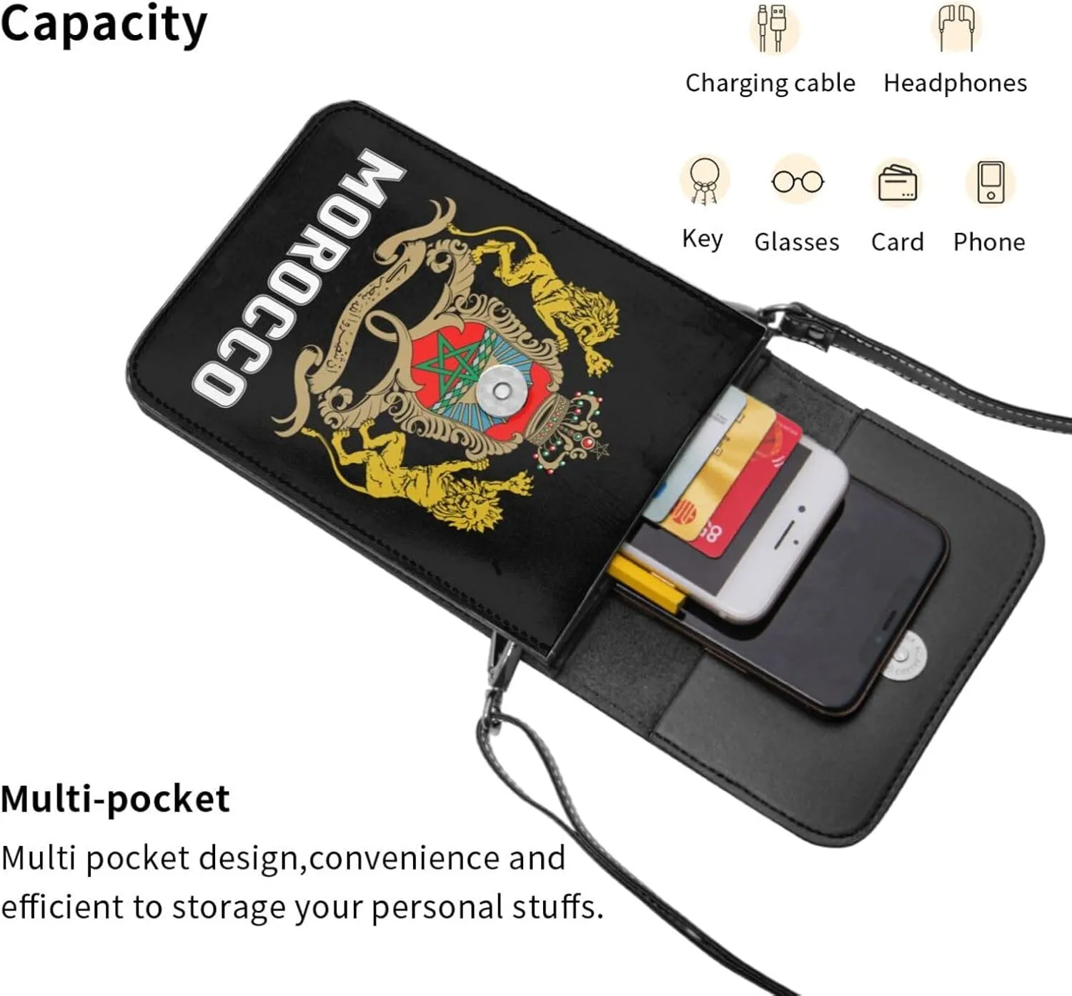 Coat of Arms of Nigeria Flag Nigerian Emblem Small Crossbody Purse Cell Phone Bag for Women