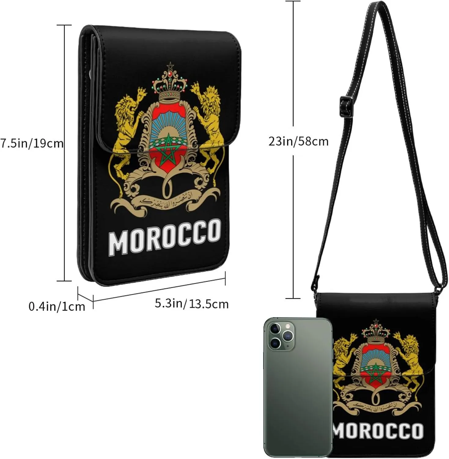 Coat of Arms of Nigeria Flag Nigerian Emblem Small Crossbody Purse Cell Phone Bag for Women