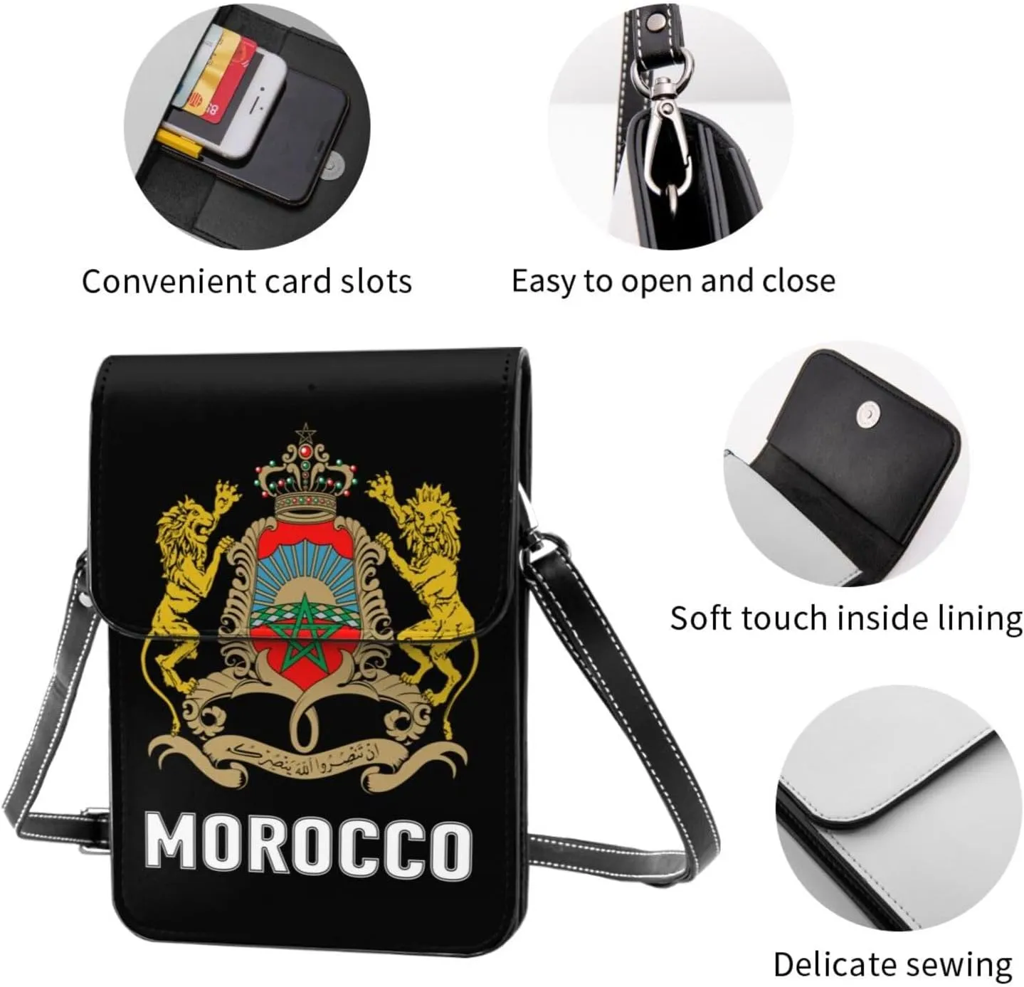 Coat of Arms of Nigeria Flag Nigerian Emblem Small Crossbody Purse Cell Phone Bag for Women